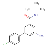 Chemical structure of 5-amino-N-tert-butyl-4'-chloro-[1,1'-biphenyl]-3-carboxamide - CSSB00025711398