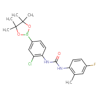 Chemical structure of 1-[2-chloro-4-(4,4,5,5-tetramethyl-1,3,2-dioxaborolan-2-yl)phenyl]-3-(4-fluoro-2-methylphenyl)urea - CSSB21332093094