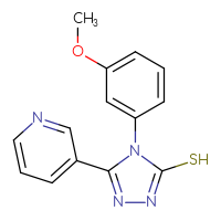 Chemical structure of 4-(3-methoxyphenyl)-5-(pyridin-3-yl)-4H-1,2,4-triazole-3-thiol - CSSB00035872485