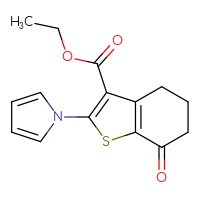 Chemical structure of ethyl 7-oxo-2-(1H-pyrrol-1-yl)-4,5,6,7-tetrahydro-1-benzothiophene-3-carboxylate - CSSB00121723769