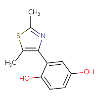 Chemical structure of 2-(2,5-dimethyl-1,3-thiazol-4-yl)benzene-1,4-diol - CSSB00021505144