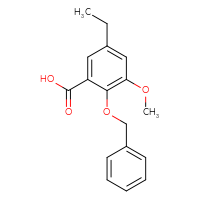 Chemical structure of 2-(benzyloxy)-5-ethyl-3-methoxybenzoic acid - CSSB21103686421