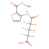Chemical structure of 2,2,3,3,4,4-hexafluoro-4-{[2-(methoxycarbonyl)thiophen-3-yl]carbamoyl}butanoic acid - CSSB00025733976