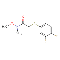 Chemical structure of 2-[(3,4-difluorophenyl)sulfanyl]-N-methoxy-N-methylacetamide - CSSB00000270042