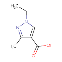 Chemical structure of 1-ethyl-3-methyl-1H-pyrazole-4-carboxylic acid - CSSB00000759123