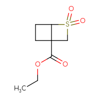 Chemical structure of ethyl 2,2-dioxo-2λ⁶-thiabicyclo[2.2.0]hexane-4-carboxylate - CSSB14858321684
