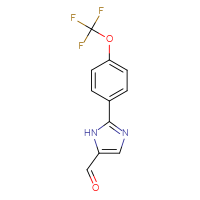 Chemical structure of 2-[4-(trifluoromethoxy)phenyl]-1H-imidazole-5-carbaldehyde - CSSB14813047529