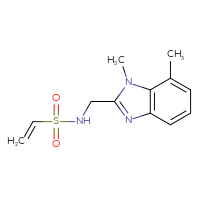 Chemical structure of N-[(1,7-dimethyl-1H-1,3-benzodiazol-2-yl)methyl]ethene-1-sulfonamide - CSSB21332124839