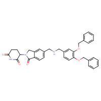 Chemical structure of 3-{5-[({[3,4-bis(benzyloxy)phenyl]methyl}amino)methyl]-1-oxo-2,3-dihydro-1H-isoindol-2-yl}piperidine-2,6-dione - CSSB06700993445