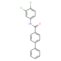 Chemical structure of N-(3,4-dichlorophenyl)-[1,1'-biphenyl]-4-carboxamide - CSSB00102546086