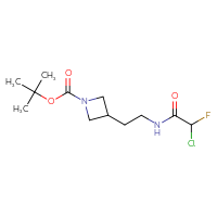 Chemical structure of tert-butyl 3-[2-(2-chloro-2-fluoroacetamido)ethyl]azetidine-1-carboxylate - CSSB09896315181