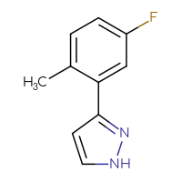 Chemical structure of 3-(5-fluoro-2-methylphenyl)-1H-pyrazole - CSSB00102676725