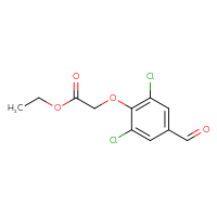 Chemical structure of ethyl 2-(2,6-dichloro-4-formylphenoxy)acetate - CSSB00132350640
