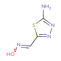 Chemical structure of 5-[(hydroxyimino)methyl]-1,3,4-thiadiazol-2-amine - CSSB00000128932