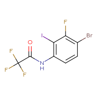 Chemical structure of N-(4-bromo-3-fluoro-2-iodophenyl)-2,2,2-trifluoroacetamide - CSSB21323040556