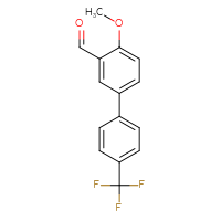 Chemical structure of 4-methoxy-4'-(trifluoromethyl)-[1,1'-biphenyl]-3-carbaldehyde - CSSB00030074145