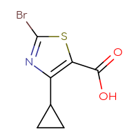 Chemical structure of 2-bromo-4-cyclopropyl-1,3-thiazole-5-carboxylic acid - CSSB00020973785