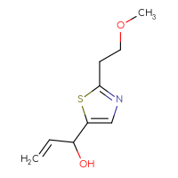 Chemical structure of 1-[2-(2-methoxyethyl)-1,3-thiazol-5-yl]prop-2-en-1-ol - CSSB20671865781