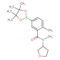 Chemical structure of N,2-dimethyl-N-(oxolan-3-yl)-5-(4,4,5,5-tetramethyl-1,3,2-dioxaborolan-2-yl)benzamide - CSSB02533505531