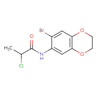 Chemical structure of N-(7-bromo-2,3-dihydro-1,4-benzodioxin-6-yl)-2-chloropropanamide - CSSB00000363178