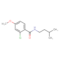 Chemical structure of 2-chloro-4-methoxy-N-(3-methylbutyl)benzamide - CSSB00103402870