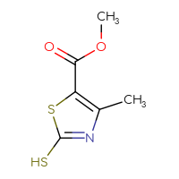 Chemical structure of methyl 4-methyl-2-sulfanyl-1,3-thiazole-5-carboxylate - CSSB00000707663