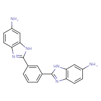 Chemical structure of 2-[3-(6-amino-1H-1,3-benzodiazol-2-yl)phenyl]-1H-1,3-benzodiazol-6-amine - CSSB03436653494