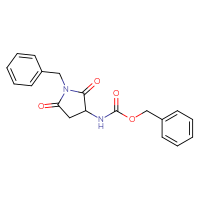 Chemical structure of benzyl N-(1-benzyl-2,5-dioxopyrrolidin-3-yl)carbamate - CSSB00010168992