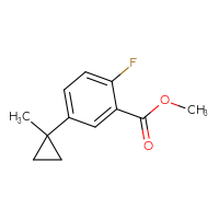 Chemical structure of methyl 2-fluoro-5-(1-methylcyclopropyl)benzoate - CSSB03554672181