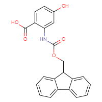 Chemical structure of 2-({[(9H-fluoren-9-yl)methoxy]carbonyl}amino)-4-hydroxybenzoic acid - CSSB00135416668