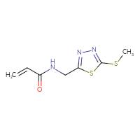 Chemical structure of N-{[5-(methylsulfanyl)-1,3,4-thiadiazol-2-yl]methyl}prop-2-enamide - CSSB01991060335