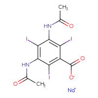 Chemical structure of sodium 3,5-diacetamido-2,4,6-triiodobenzoate - CSSB00000053702