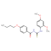 Chemical structure of 3-(4-butoxybenzoyl)-1-(2,4-dimethoxyphenyl)thiourea - CSSB00121714861