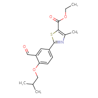 Chemical structure of ethyl 2-[3-formyl-4-(2-methylpropoxy)phenyl]-4-methyl-1,3-thiazole-5-carboxylate - CSSB00016987749