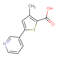 Chemical structure of 3-methyl-5-(pyridin-3-yl)thiophene-2-carboxylic acid - CSSB00010446647