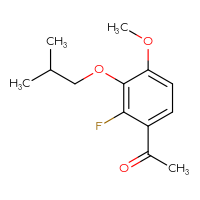 Chemical structure of 1-[2-fluoro-4-methoxy-3-(2-methylpropoxy)phenyl]ethan-1-one - CSSB21103687015