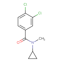 Chemical structure of 3,4-dichloro-N-cyclopropyl-N-methylbenzamide - CSSB00103308496