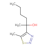 Chemical structure of 2-(5-methyl-1,2,3-thiadiazol-4-yl)hexan-2-ol - CSSB06822225699