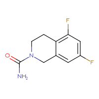 Chemical structure of 5,7-difluoro-1,2,3,4-tetrahydroisoquinoline-2-carboxamide - CSSB00086742437