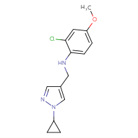 Chemical structure of 2-chloro-N-[(1-cyclopropyl-1H-pyrazol-4-yl)methyl]-4-methoxyaniline - CSSB02533846275