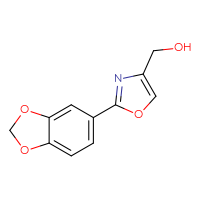 Chemical structure of [2-(2H-1,3-benzodioxol-5-yl)-1,3-oxazol-4-yl]methanol - CSSB03074597535