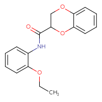Chemical structure of N-(2-ethoxyphenyl)-2,3-dihydro-1,4-benzodioxine-2-carboxamide - CSSB00026263996