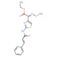 Chemical structure of ethyl 2-(methoxyimino)-2-[2-(3-phenylprop-2-enamido)-1,3-thiazol-4-yl]acetate - CSSB02125605259