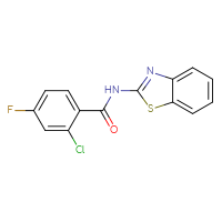 Chemical structure of N-(1,3-benzothiazol-2-yl)-2-chloro-4-fluorobenzamide - CSSB00104554361