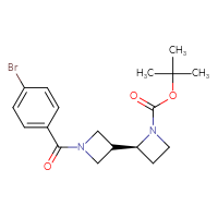 Chemical structure of tert-butyl (2S)-1'-(4-bromobenzoyl)-[2,3'-biazetidine]-1-carboxylate - CSSB20481697022
