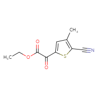 Chemical structure of ethyl 2-(5-cyano-4-methylthiophen-2-yl)-2-oxoacetate - CSSB21103685590