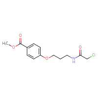Chemical structure of methyl 4-[3-(2-chloroacetamido)propoxy]benzoate - CSSB21332047531