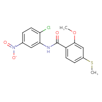 Chemical structure of N-(2-chloro-5-nitrophenyl)-2-methoxy-4-(methylsulfanyl)benzamide - CSSB00121705956