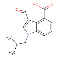 Chemical structure of 3-formyl-1-(2-methylpropyl)-1H-indole-4-carboxylic acid - CSSB00027852675