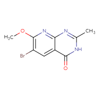 Chemical structure of 6-bromo-7-methoxy-2-methyl-3H,4H-pyrido[2,3-d]pyrimidin-4-one - CSSB06726392894